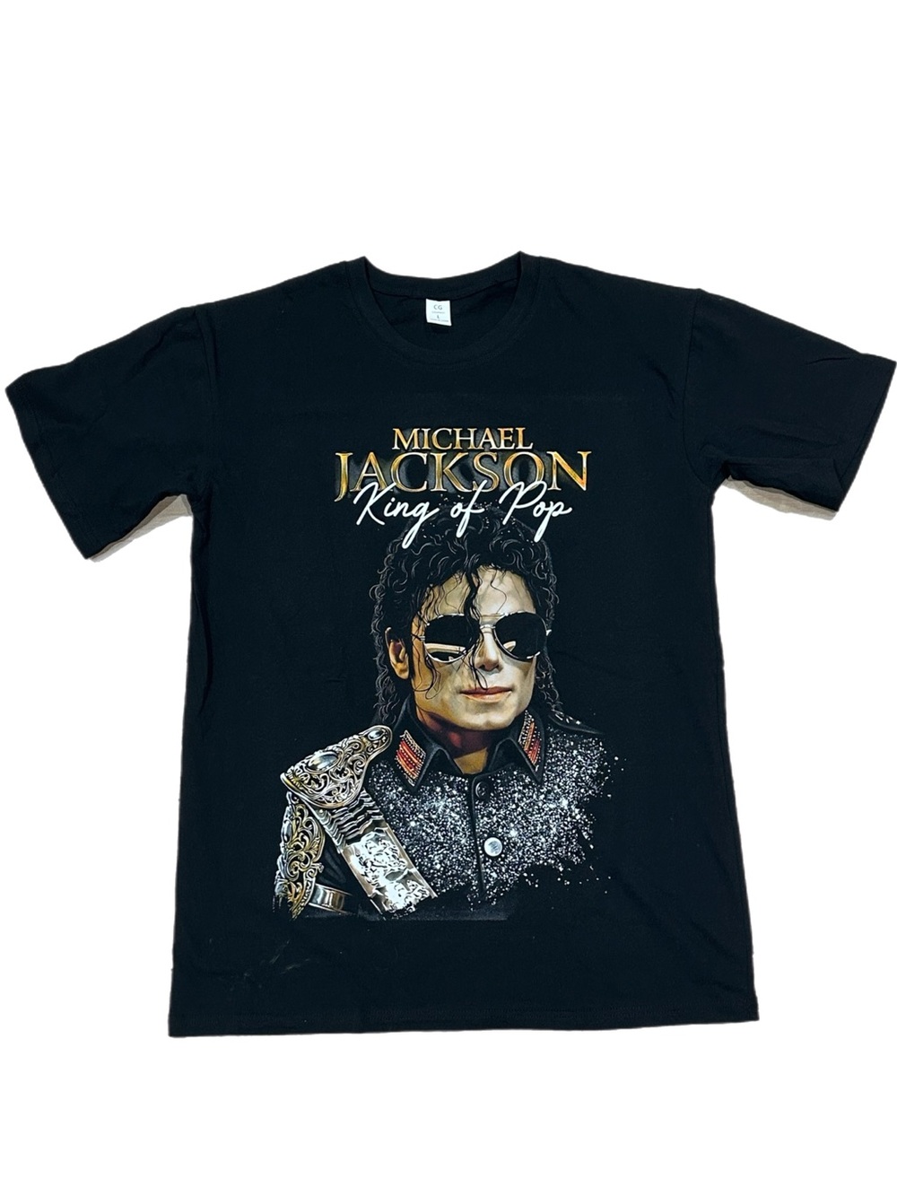 Michael Jackson Black Graphic Tee - King of Pop Print unisex cotton